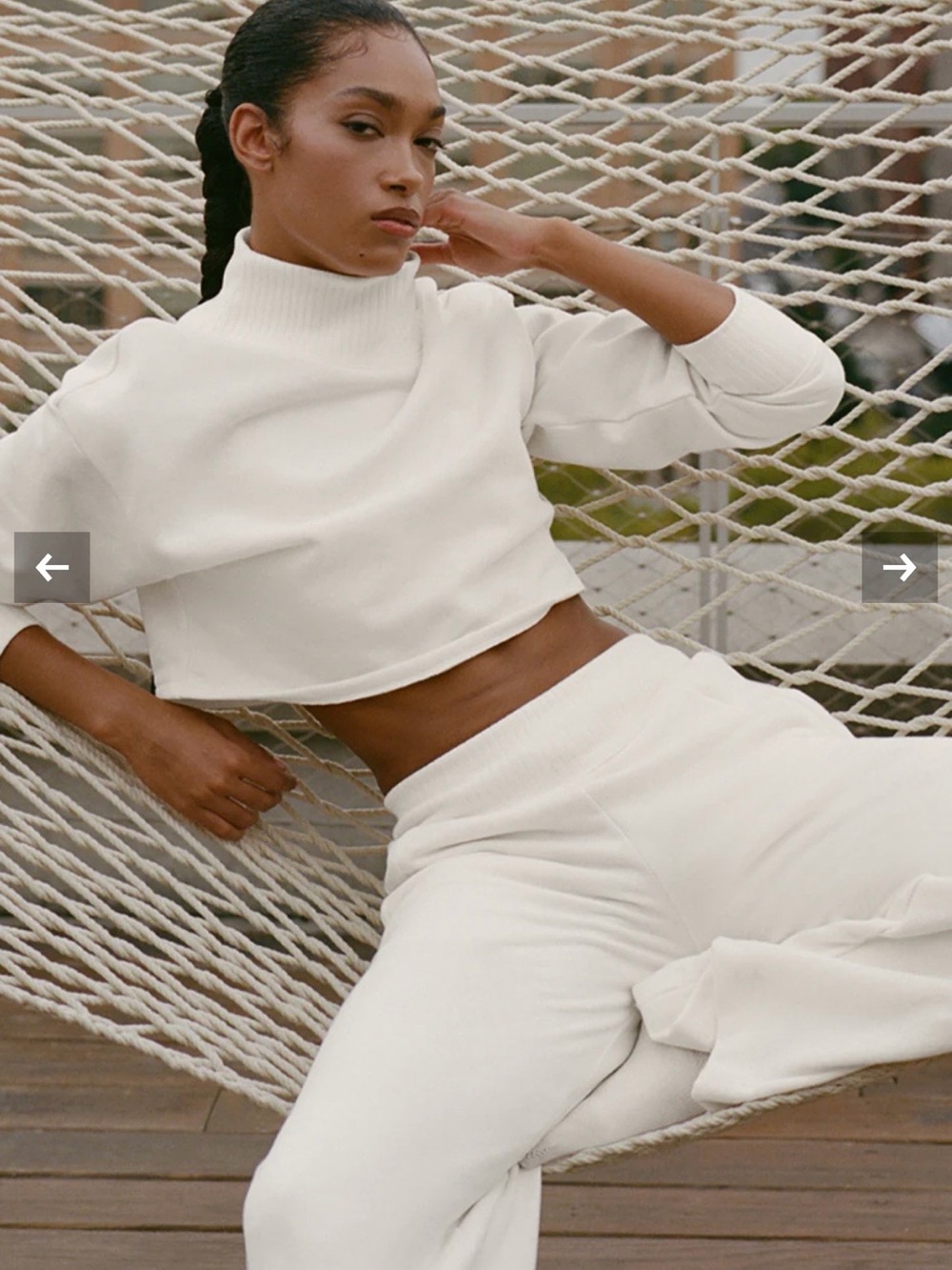 Alo Serenity Wide Leg Sweatpant and  Cropped Serenity Coverup in Ivory